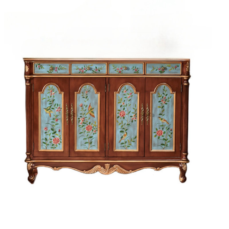 Armoire de véranda d'art rétro peinte à la main