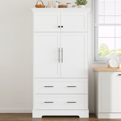 4 Doors Dining Storage Cabinet with Pull-out Trays