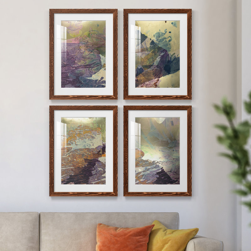 «Monet's Landscape V», ensemble de 4 reproductions de cadres photo, H 20 po x l 68 po x P 1,5 po, Érable