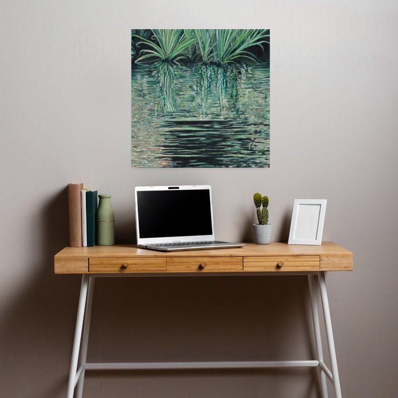 Contemporary Art Peaceful Serene Tranquil Palm Landscape Nature Art 1 Piece Wrapped Canvas Wall Art, 45.72 cm H x 45.72 cm W