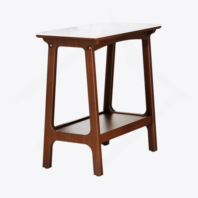 Retro Style Side Table With Storage Shelf, Ideal For Small Spaces In Living Room, Entryway, And As Nightstand