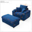 Chaise rembourrée avec repose-pieds Abegale-1025926527