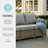 Martha Stewart Lily Pond 4 Seat All-Weather Patio Sofa With Back And Seat Cushions