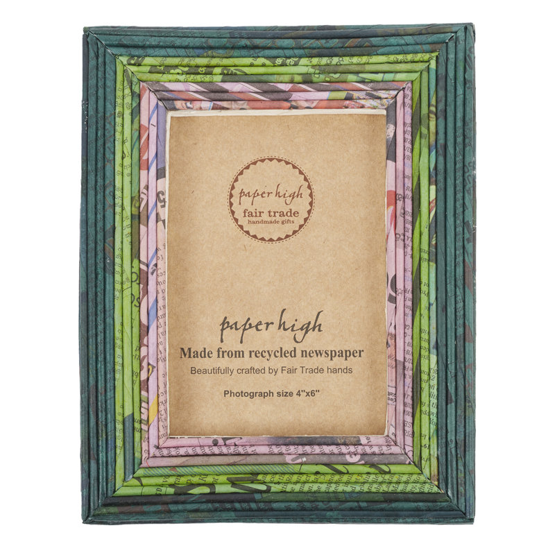 Paper Picture Frame, 10.2cm x 15.2cm, Green/Purple