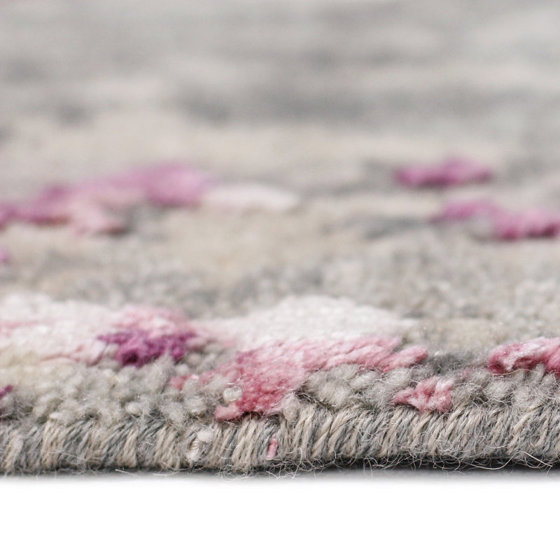 Essence Abstract Area Rug in Pink, Rectangle 9' x 12'