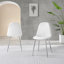 Marietta Chrome Metal and White High Gloss Dining Table Set - 4 Luxury Faux Leather Dining Chairs-1411825195