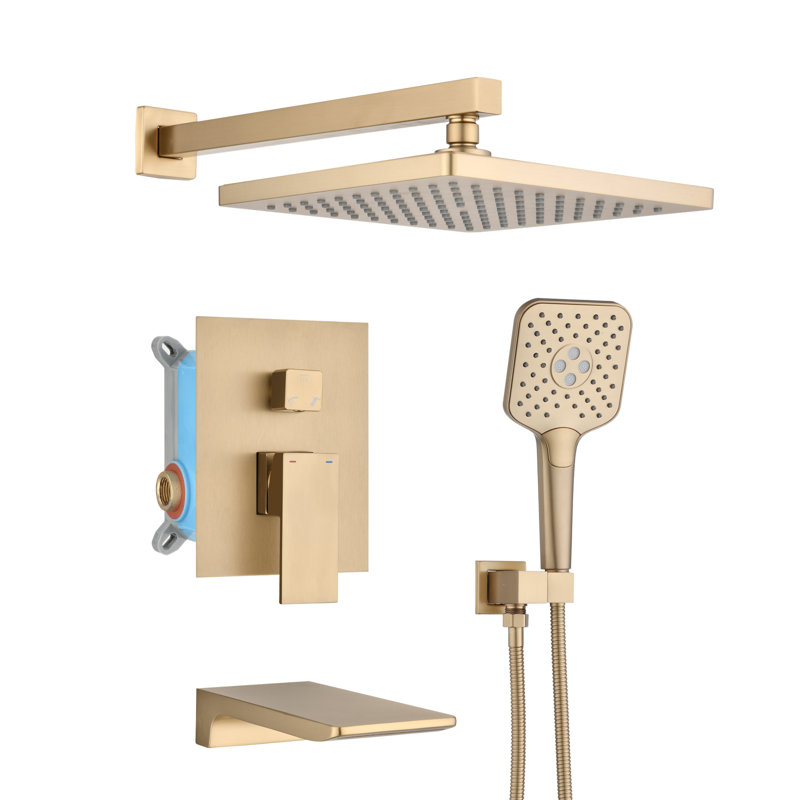 All-In-One Kit with Rough in-Valve, Brushed Gold