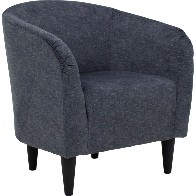 Fauteuil demi-tonneau de 29,50 po de largeur, Velours gris anthracite Aston