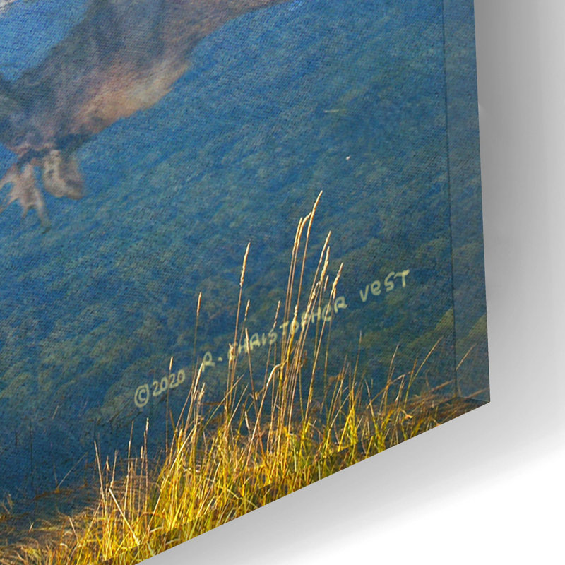 Grand Teton Reflections Moose par Chris Vest - impression sans cadre, H 12 po x l 16 po x P 0,13 po
