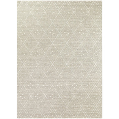 Jennifer Beige/Ivory Global Diamond Indoor/Outdoor Area Rug