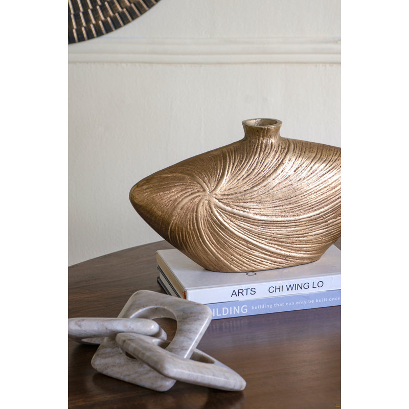 Vase en aluminium 16 x 4,5 x 8,8 po