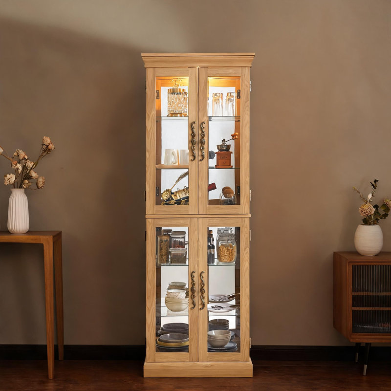 Armoire vitrée élégante en verre avec silhouette réglable