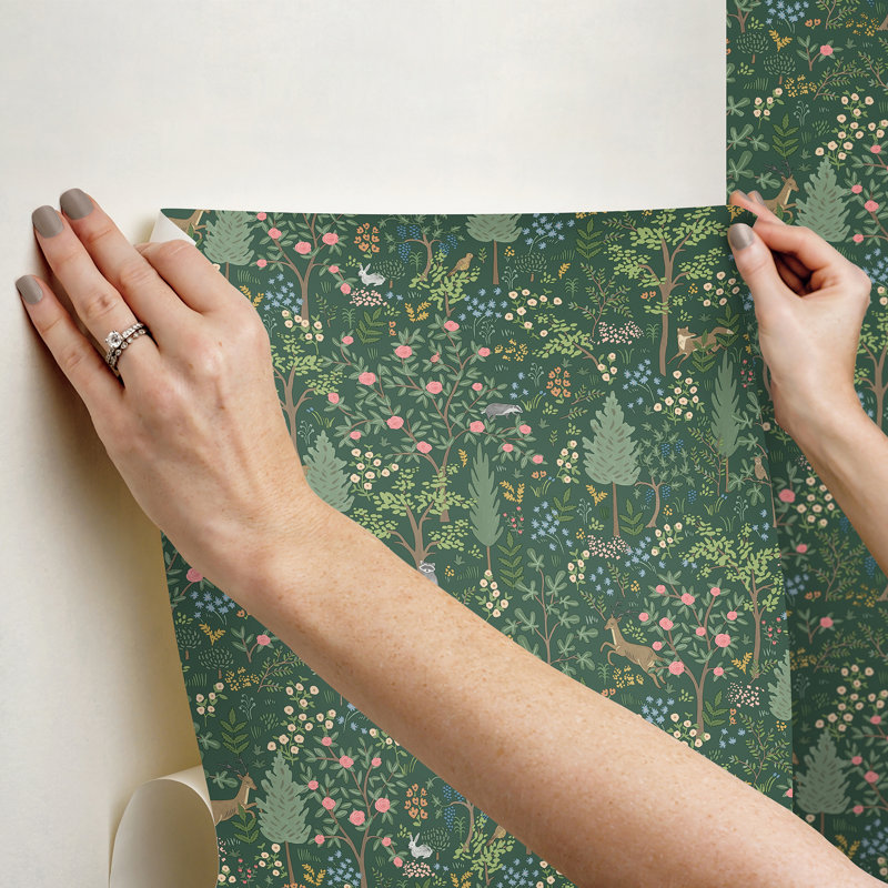 Papier peint adhésif Woodland, Vert