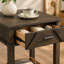 Table de bout traditionnelle rustique en bois durable avec rangement 1 pièce