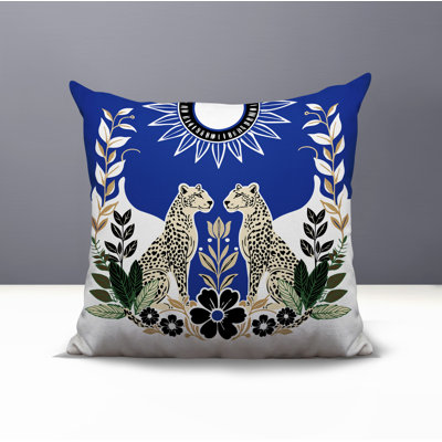 Spoke Leopard Reversible Indoor/Outdoor Square Pillow