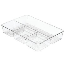 Idesign Clarity BPA-Free Plastic Customizable In-Drawer Storage Organizer  Dividers - 16 X 9.2 X 1.99, Clear (Set Of 9)