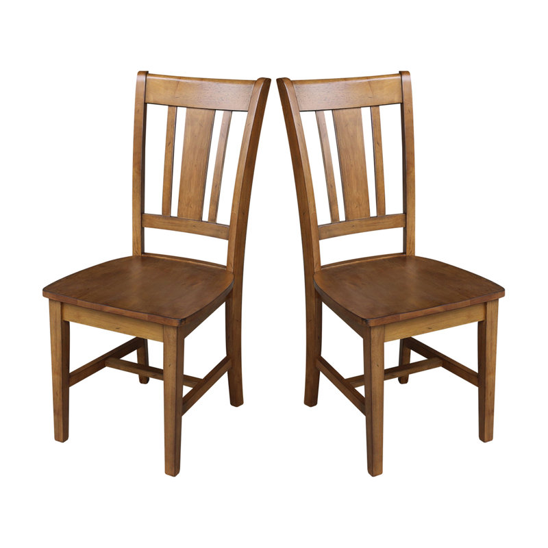 Evalyn Solid Wood Side Chair, Pecan