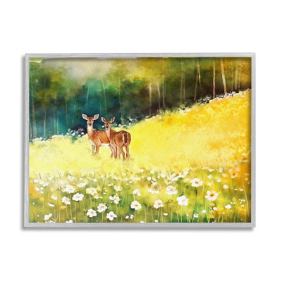 " Fawns In Meadow Watercolor " by Ziwei Li