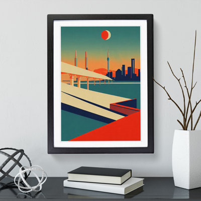 City Skyline Deco No.1 - Framed Print