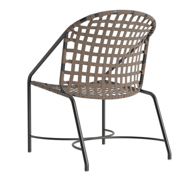 Kantan Outdoor Lounge Chair, Textured Pewter/Mica Suncloth Lace