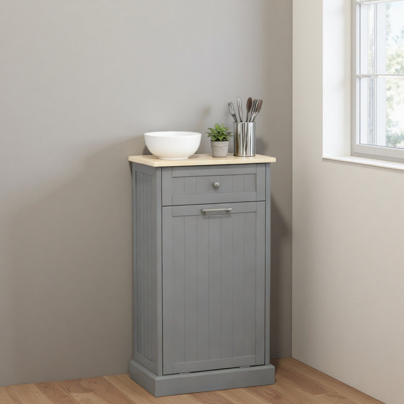 Trash Cabinet,Storage Cabinet(Trash Can Not Included), Gray