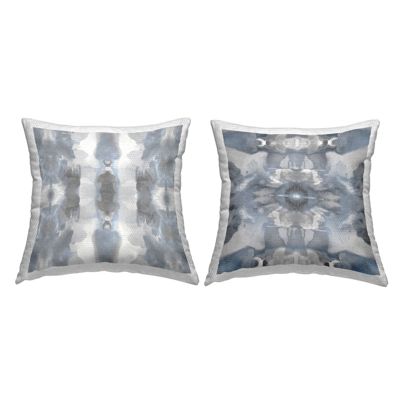 Ensemble de 2 coussins d'extérieur à motif abstrait gris Boho par Ellie Roberts