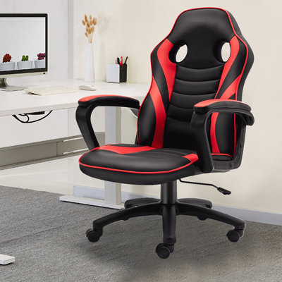 Inbox Zero Adjustable Padded Armrests and Reclining PC & Racing Game Chair