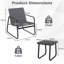 3 Piece Patio Bistro Set Outdoor Chairs & Side Table With Removable Cushions & Tempered Glass Tabletop