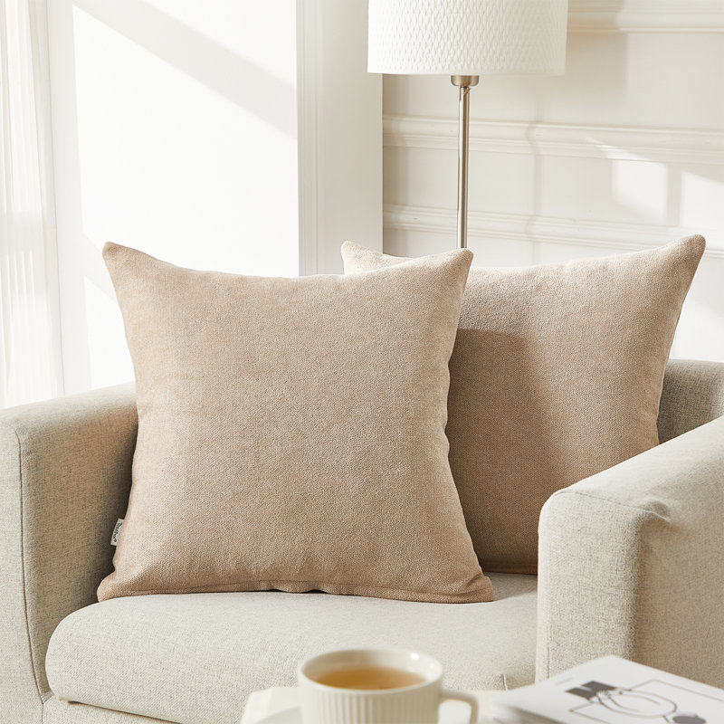  Housse carrée en chenille, Kaki, 16 po x 16 po