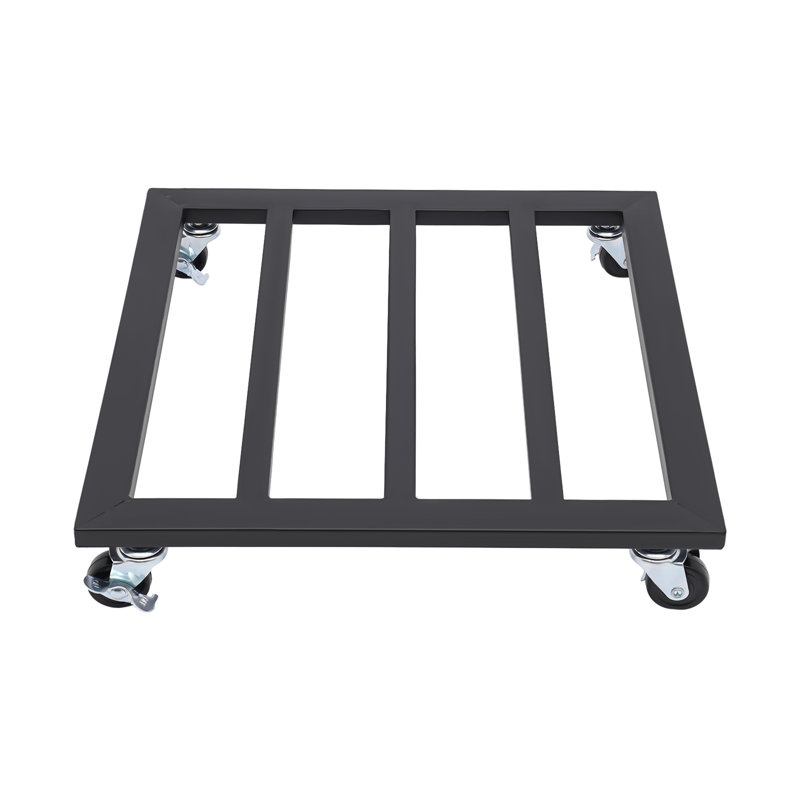 Support pour plante roulante avec roues verrouillables, Noir, H 3,15 po x L 16 po x P 16 po