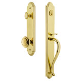Handleset with Single Cylinder Deadbolt and Circulaire Door Knob and Rosette