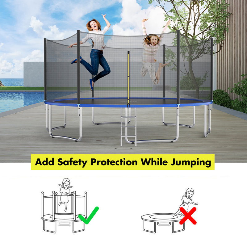 Costway with Poles for 72'' Compatible Trampoline, 72" H x 180" W x 180" D