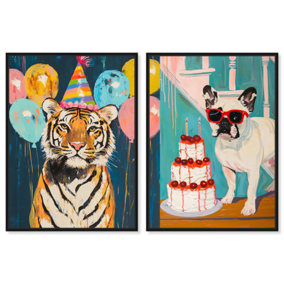 Fête d'animaux, reproduction d'art sur toile par Art Remedy