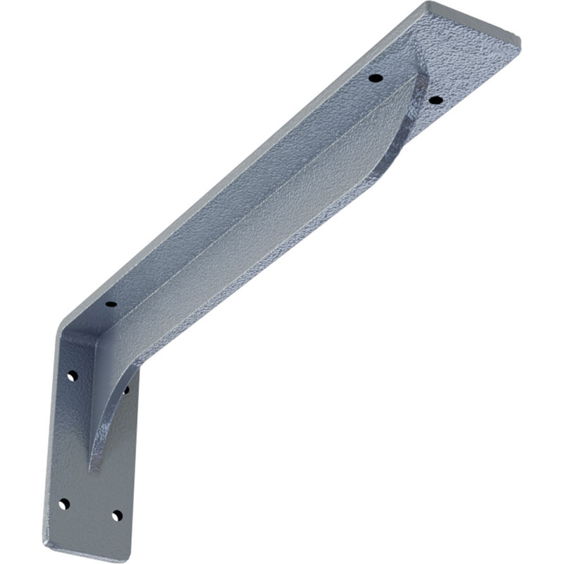 2"W x 14"D x 5 1/4"H Embrey Steel Bracket, Hammered Light Blue, 5.25" H x 2" W x 14" D, Hammered Light Blue