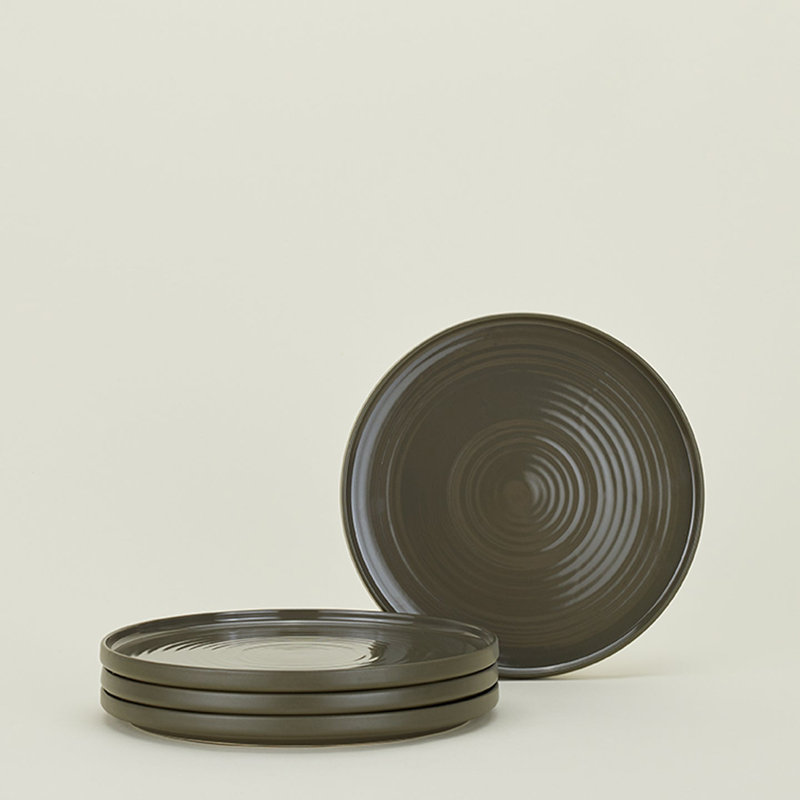 Essential Stoneware Dinnerware - Set of 16, Olive