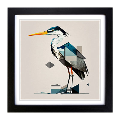 Heron Suprematism No.1 - Framed Print