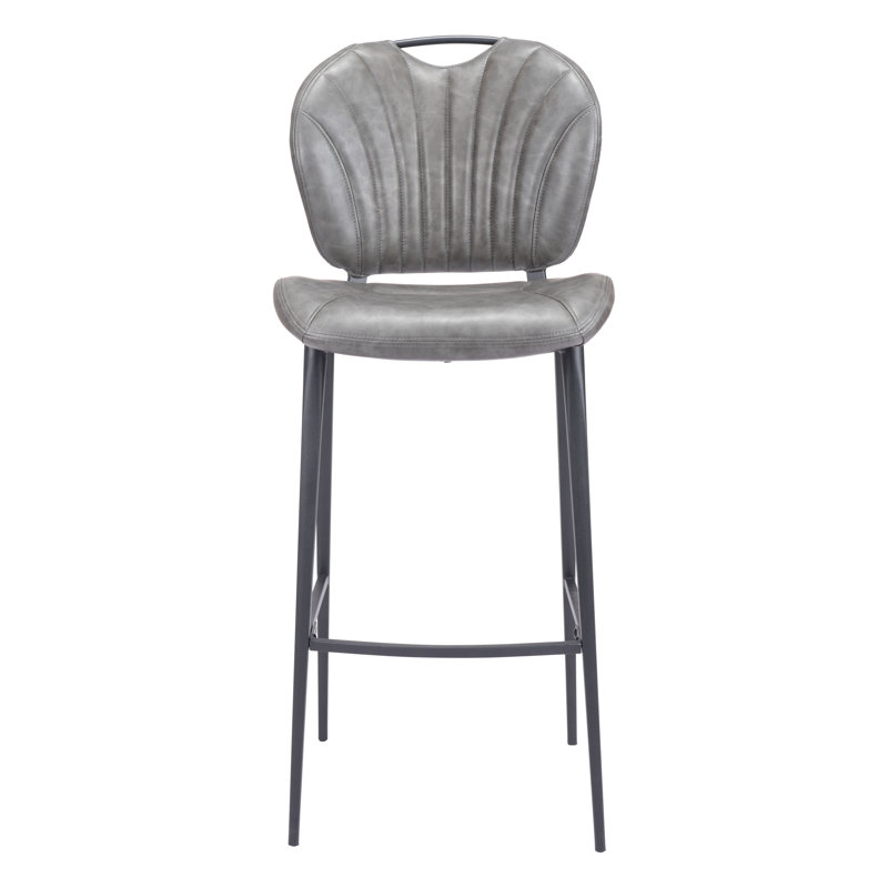 Chaise de bar Terrence brun rétro, Gris rétro