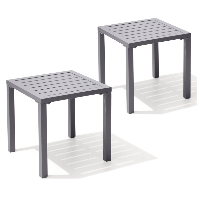 Aluminum Square Side/End Table, Gray
