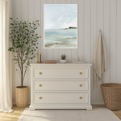 «Tranquil Seascape Distant Horizon II» par Hazel J, reproduction d'art sur toile encadrée