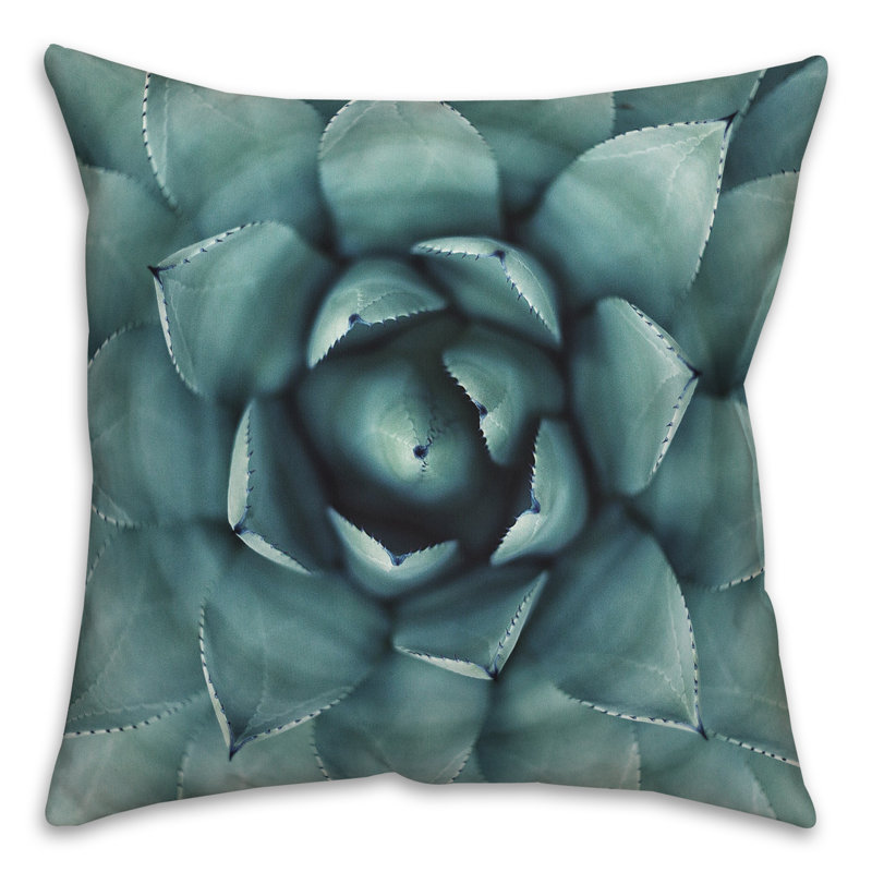 Floral Outdoor Reversible Throw Pillow, Teal