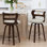 Tabouret de comptoir pivotant rembourré avec structure en bois manufacturé Deshunda