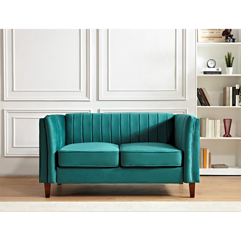 Causeuse en velours Alicia, Velours vert