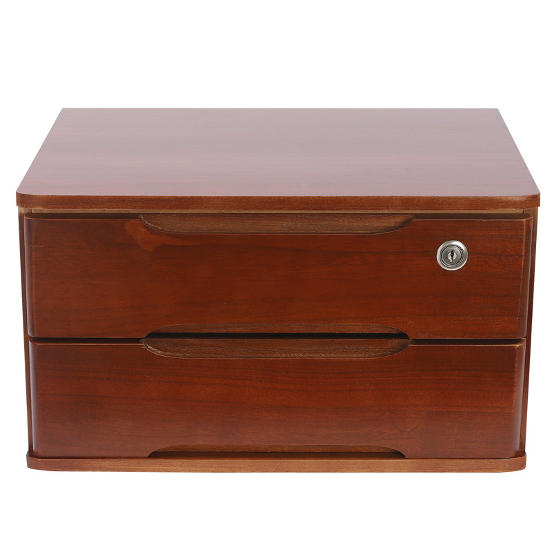 Keedie Solid Wood Desk Organizer, Brown