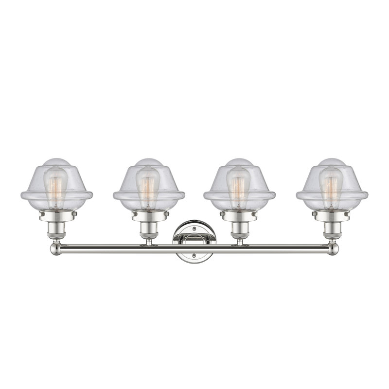 Éclairage pour meuble-lavabo à 4 lumières à intensité variable Grourke, Transparent, Chrome poli