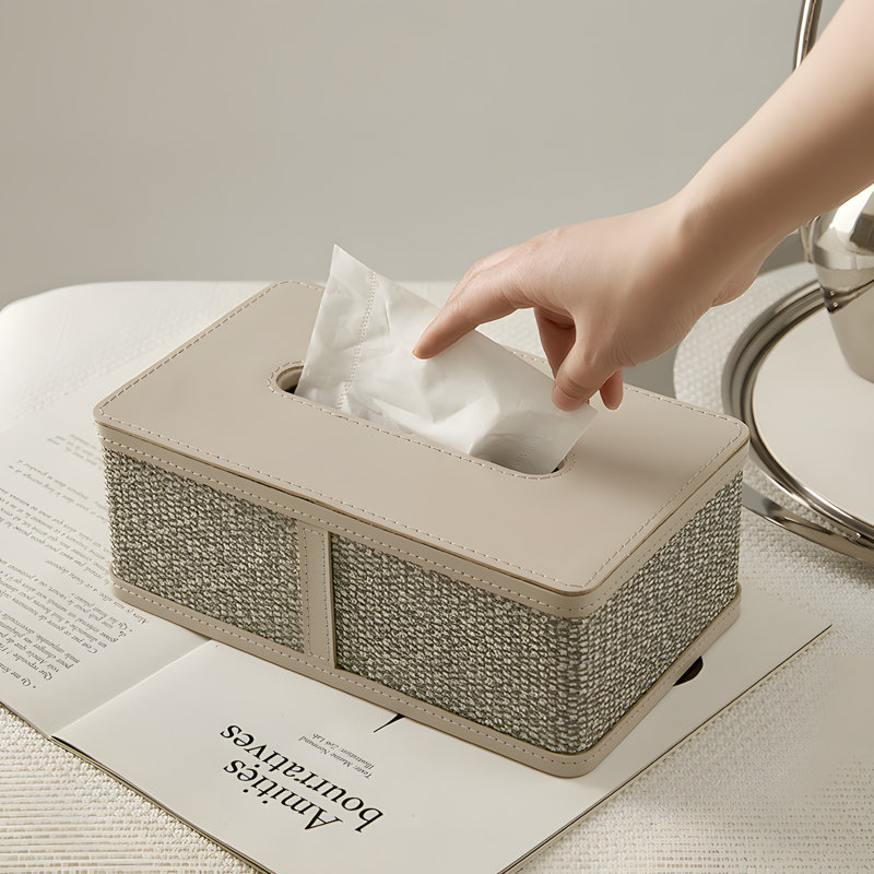 Couvercle de boîte à mouchoirs en cuir de luxe pour la maison, design créatif et minimaliste, parfait pour le salon, la salle de bain et la salle à manger
