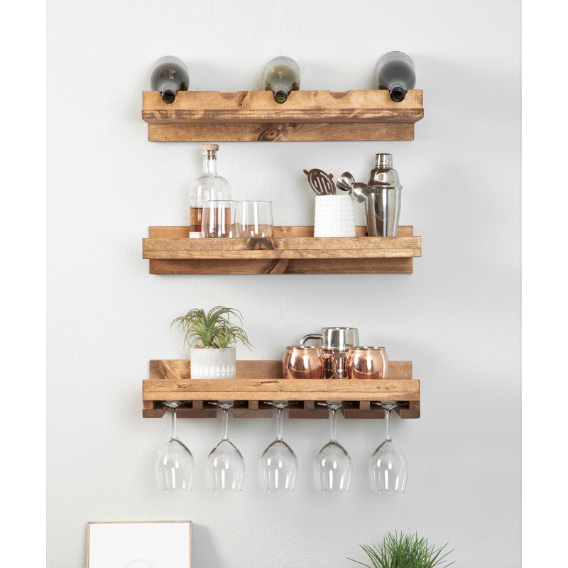 Candelario Solid Wood, 4.25" H x 24" W x 10" D, Walnut