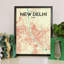 « new delhi city map », reproduction d’impression sur affiche en tricolore-31735356