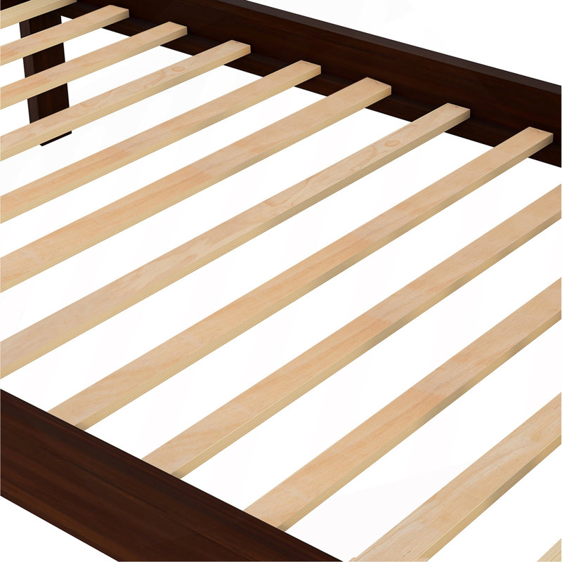 Lit superposé simple au-dessus de simple avec rangement et barrière de sécurité pour chambre à coucher, dortoir, Espresso