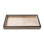 Cream Cow Hide Rectangle Tray With Black Leather Trim - Large