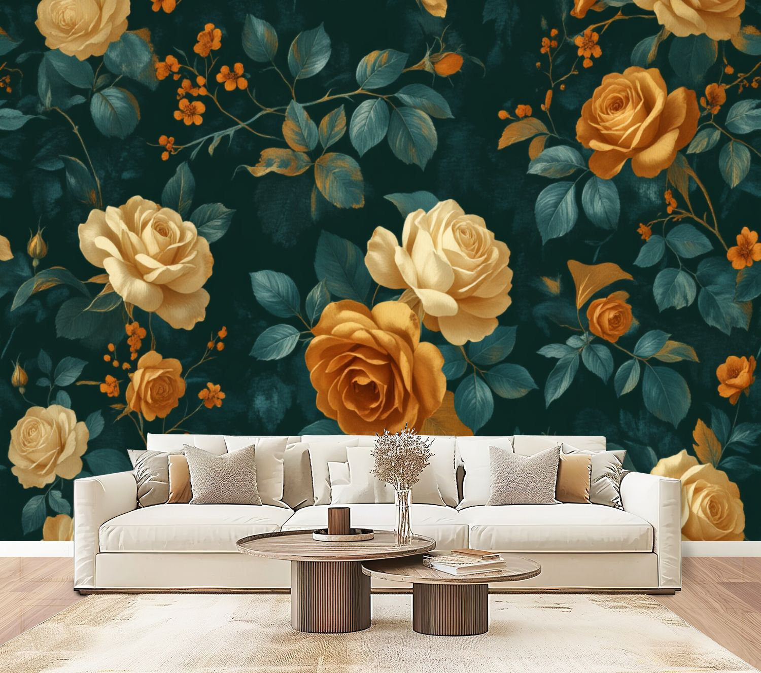 Red Barrel Studio vintage Peel and Stick Wallpaper Glowing Floral ...